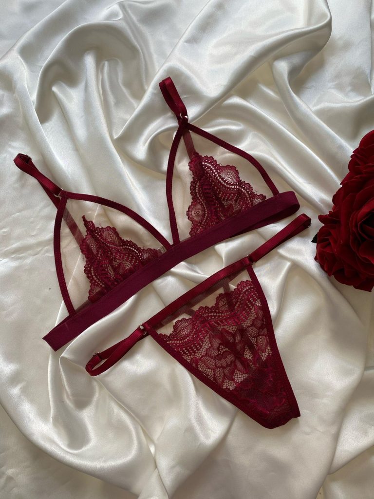 conjunto basico lenceria vino tinto bogota